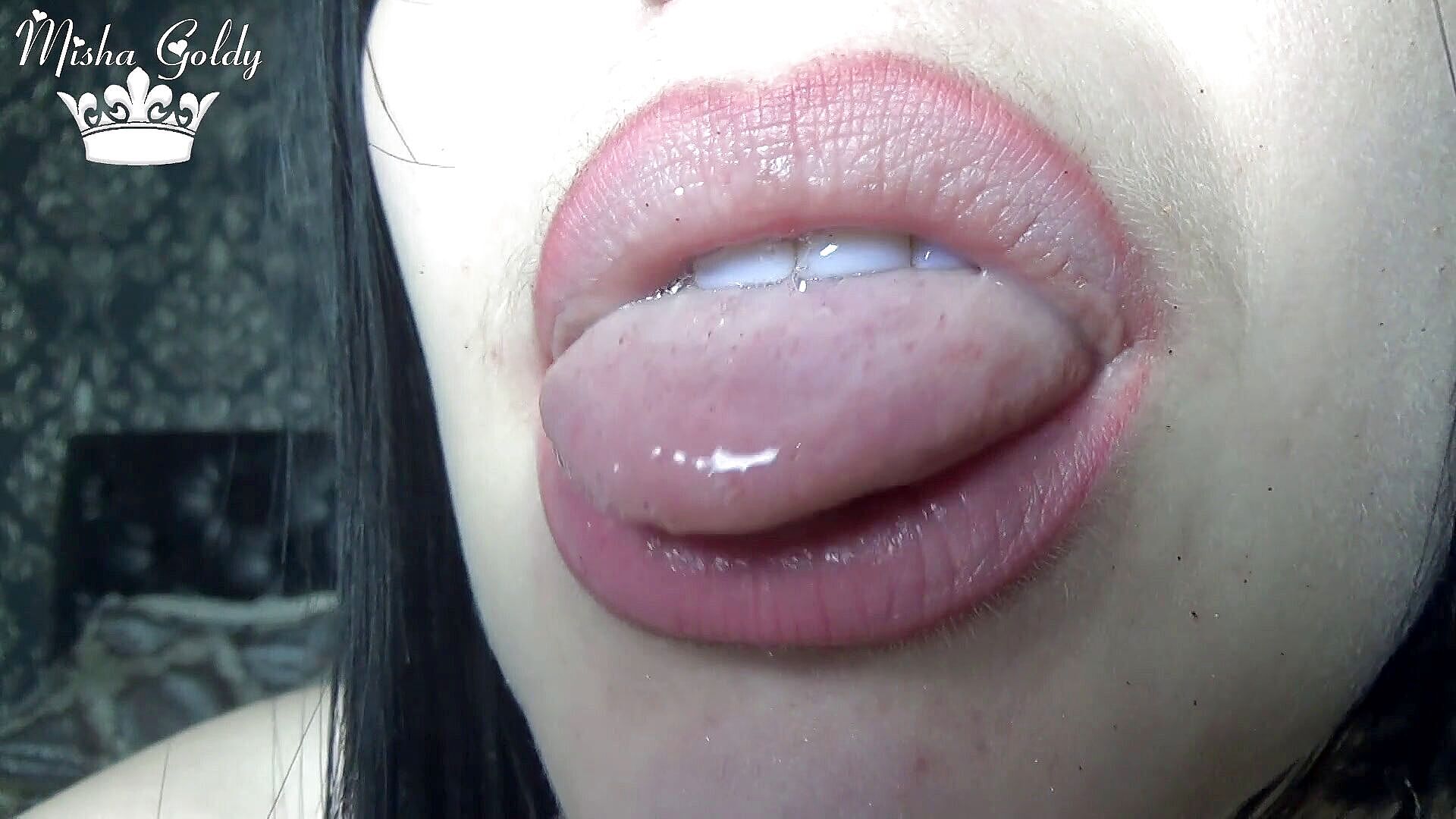 Tongue & spit & lips.